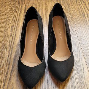 Kelly & Katie Black Suede Heeled Pumps Size 8